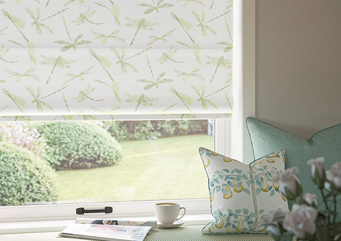 Dragonflies, Green - Motorised Roman Blind - Image 5